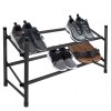 Pantofar extensibil metalic, 2 rafturi, negru, latime reglabila 62-115cm, adancime 22cm, Household NewTrend