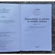 Generalitati Cu Privire La Studiile Istorice - N. Iorga , X122