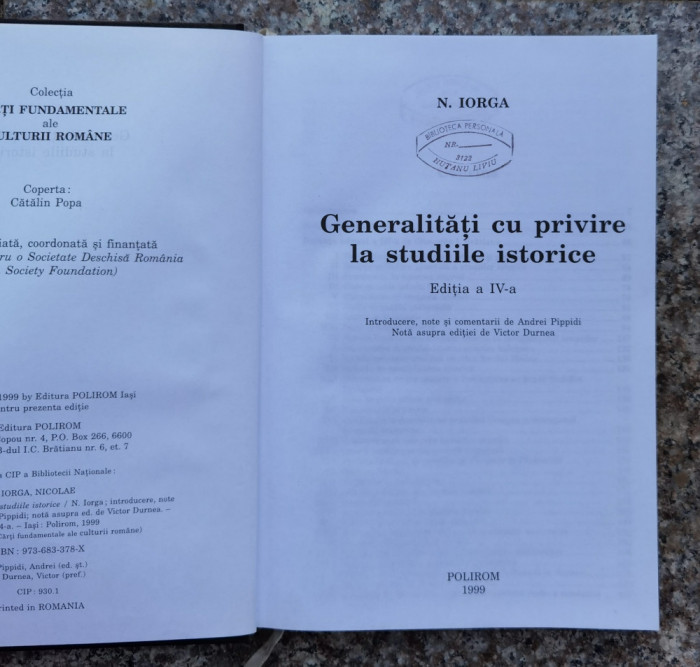 Generalitati Cu Privire La Studiile Istorice - N. Iorga ,558641