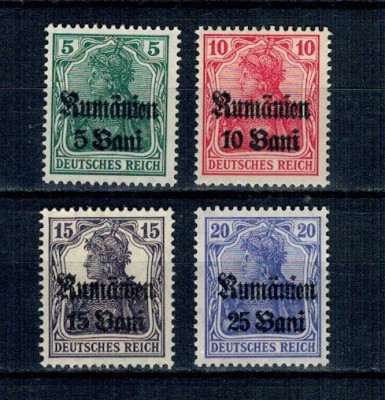 1918 - Ocupația germana in Romania, Mi.No.8-11 neuzate foto