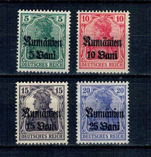 1918 - Ocupația germana in Romania, Mi.No.8-11 neuzate