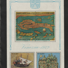 Vatican 1972-Venetia , bloc 2 valori,dantelate,nestampilate,MNH.Mi.Bl.3