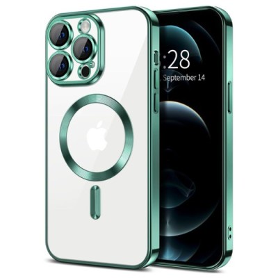Husa pentru iPhone 12 Pro Max - Techsuit Luxury Crystal MagSafe - Light Green foto