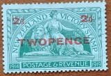 NOUA -ZEELANDA- 1922--"VICTORIA'-"-1V-SUPRATIPAT-Yv=5e-nestampilat---Vezi-Scan