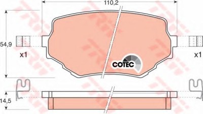 Set placute frana,frana disc SUZUKI VITARA Cabrio (ET, TA) (1988 - 2002) TRW GDB3132 foto