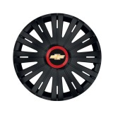 Cumpara ieftin Set 4 capace roti Negre Cu Inel Rosu Active R15 pentru gama auto Chevrolet, Autohelix MSA