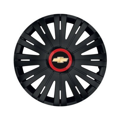 Set 4 capace roti Negre Cu Inel Rosu Active R15 pentru gama auto Chevrolet foto