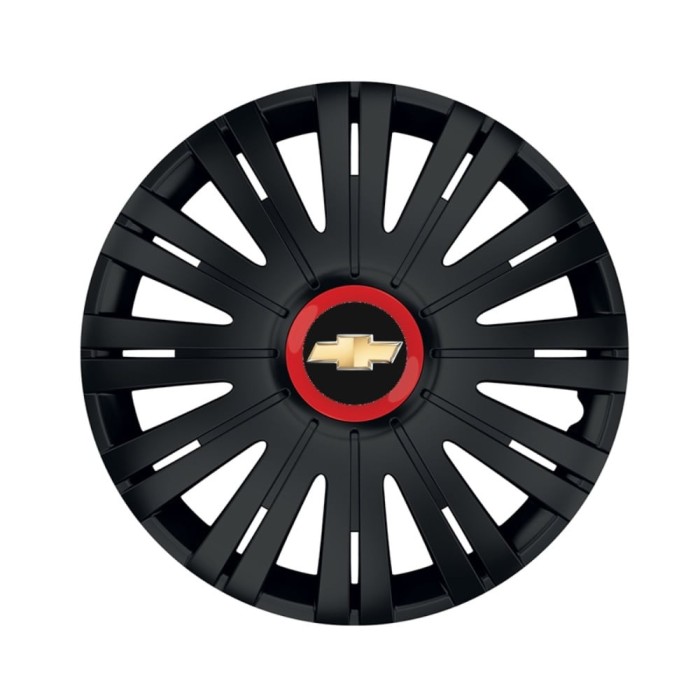 Set 4 capace roti Negre Cu Inel Rosu Active R15 pentru gama auto Chevrolet