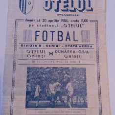 Program meci fotbal OTELUL GALATI - DUNAREA CSU GALATI (20.04.1986)