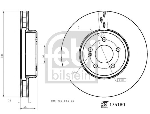 FEBI BILSTEIN 175180 Disc frana