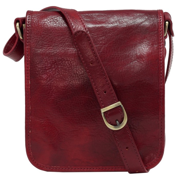 Geanta dama messenger,crossbody, din piele naturala, rosu bordo, GD112D