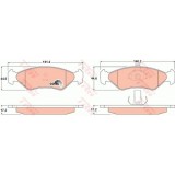 Set placute frana Trw GDB1221, parte montare : Punte fata