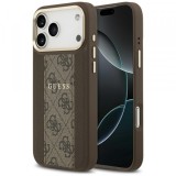 Husa MagSafe pentru Apple iPhone 17 Pro, Guess, 4G Stripe, Maro