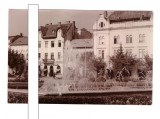 Foto tip CP Cluj-Napoca, fantana arteziana din parcul central, anii &#039;60-70, Alb-Negru, Romania de la 1950, Cladiri