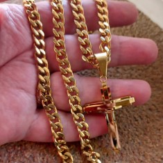 Lant si medalion INOX placat =60ron foto