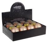 Set 12 globuri brad Craciun sticla multicolora Florid &Oslash; 8 cm