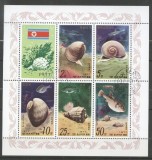 Korea 1977 Marine fauna, perf. sheetlet, used T.229, Stampilat