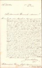HST 269S Scrisoare semnată olograf mitropolit Ioan Metianu 1887 Arad