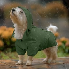Pelerina de ploaie cu gluga pentru caini Navaris, impermeabila, L, verde, NAV000039UR004C