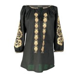 Bluza tip ie dama B2, negru/bej , marimea 3XL