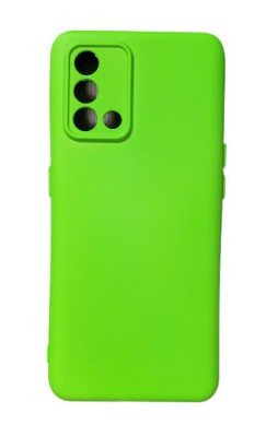Husa silicon protectie camera cu microfibra in interior Oppo A74 4G Verde Neon foto