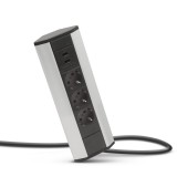Distribuitor incorporabil de colt Delight, 3500 W, 276 x 99.5 x 51.7 mm, 2 x USB, Argintiu
