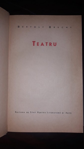 Teatru - Bertolt Brecht