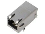 Soclu RJ45 PIN: 8 ecranat,cu diodă LED Dispunere: 8p8c THT