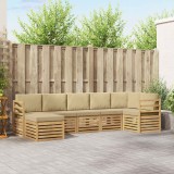 vidaXL Set de canapele de exterior 7 pcs Alb și Bej 3392178