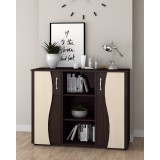 Comoda Tineret, 120x45x95 cm, Wenge+Mesteacan