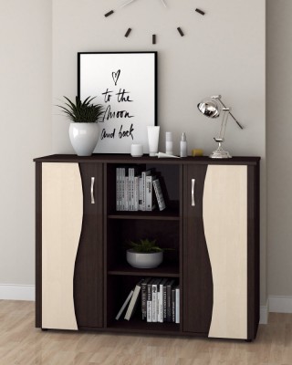 Comoda Tineret, 120x45x95 cm, Wenge+Mesteacan foto