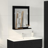 Cumpara ieftin Oglindă de baie, stejar negru, 50x12x60 cm, lemn prelucrat
