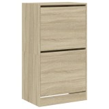 Cumpara ieftin Pantofar cu 2 sertare rabatabile, stejar sonoma, 60x42x108 cm
