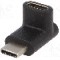 Cablu USB C mufa in unghi, USB C soclu, USB 3.0, lungime {{Lungime cablu}}, {{Culoare izola&amp;#355;ie}}, Goobay - 55556