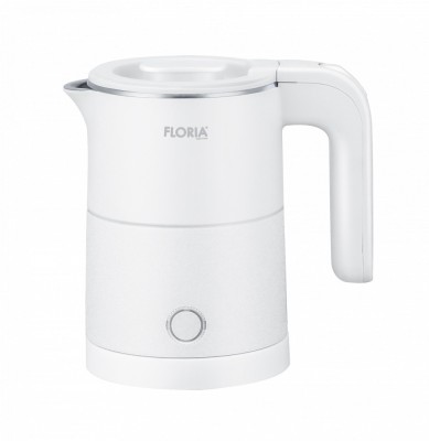 Fierbator electric Floria ZLN1735, Capacitate 500ml, Putere 1000W, Pereti dublii, Inox, Alb foto