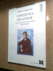 Maria Zambrano-Confesiunea-gen literar (Cu 5 scrisori inedite de la Emil Cioran) foto