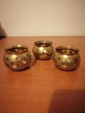 Lot 3 suport lumanare vintage din alama perforata Akta Massing Suedia