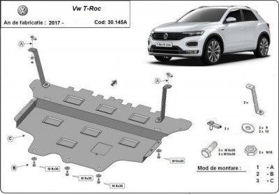 Scut motor metalic VW T-Roc Cutie Automata 2017-prezent foto