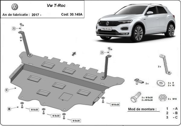 Scut motor metalic VW T-Roc Cutie Automata 2017-prezent