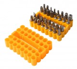 Set 33 Biti Magnetici Tolsen CR-V, Torx, Hex, X, Y, Slot, Suport 1/4x60mm, Cutie Depozitare, Profesional