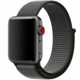 Cumpara ieftin Curea iUni compatibila cu Apple Watch 1/2/3/4/5/6/7, 40mm, Nylon Sport, Woven Strap, Midnight Gray