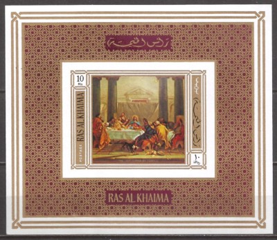 RAS AL KHAIMA 1970 PICTURA TIEPOLO ( colita nedantelata ) MNH foto