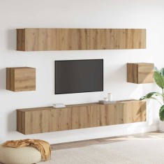 vidaXL Set comodă TV Pe perete 6 pcs Artizanat vechi 100 x 30 x 30 cm