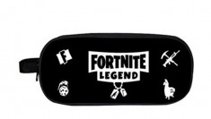 Penar Fortnite, doua compartimente, 24 cm, negru model 3 foto