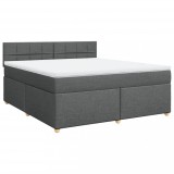 Cumpara ieftin Pat box spring cu saltea, gri inchis, 180x200 cm, textil