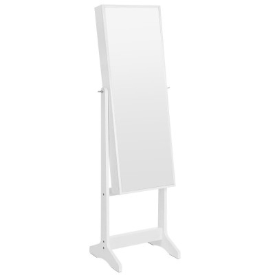 Cabinet bijuterii cu oglinda, Artool, MDF, raft interior, alb, 41.1x36.5x151.5 cm foto