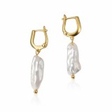 Cercei cu perle dreptunghiulare