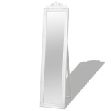 Oglinda Baroc VidaXL, Alb, 160x40 cm, Decorativa, de Podea, Stil Antichizat, pentru Dormitor, Hol