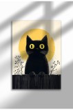Imprimeu pe p&acirc;nză cu pisică neagră &ndash; Operă digitală pe p&acirc;nză ne&icirc;nrămată - Pisica neagră 47 | A4 (21 x 29.7 cm)