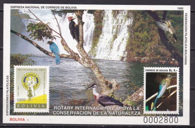 Bolivia 1995 conservarea mediului fauna MI bl. 216 MNH foto